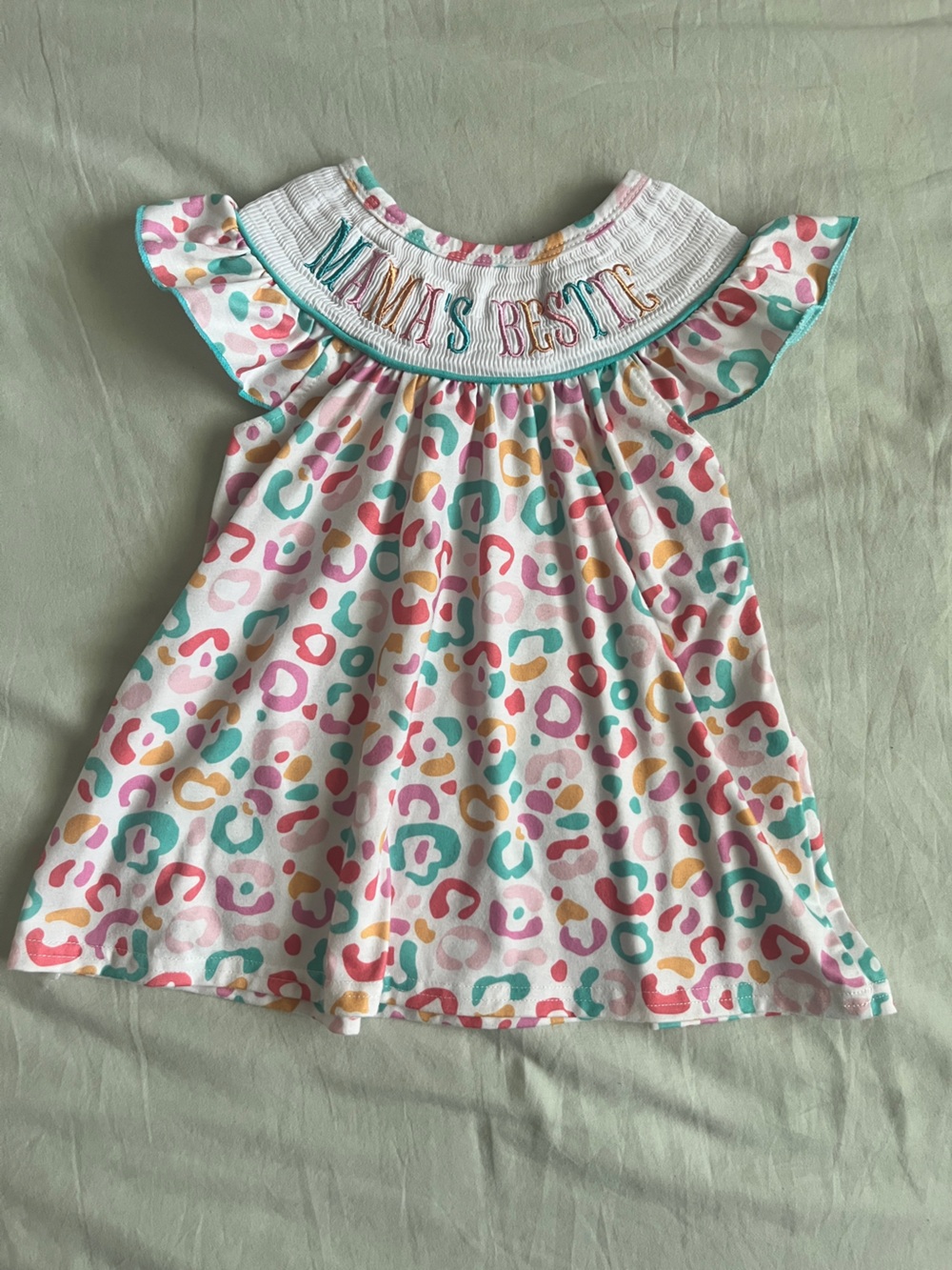 Smocked Colorful Leopard Print Dress